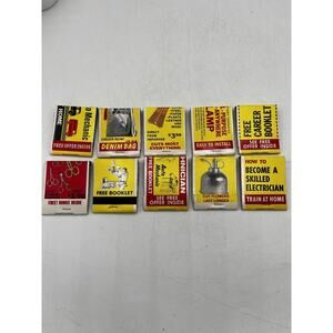 Lot 10 Vintage Ohio Match Company Matchbooks Mail Order Ad Novelty Yellow Red St